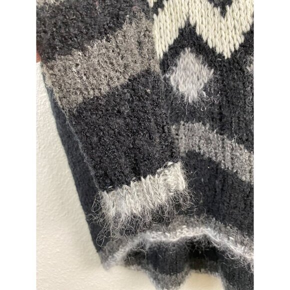 Velvet Graham & Spencer Wool mohair Sweaters Womens  Small Gray Black fall Cozy - Picture 9 of 10